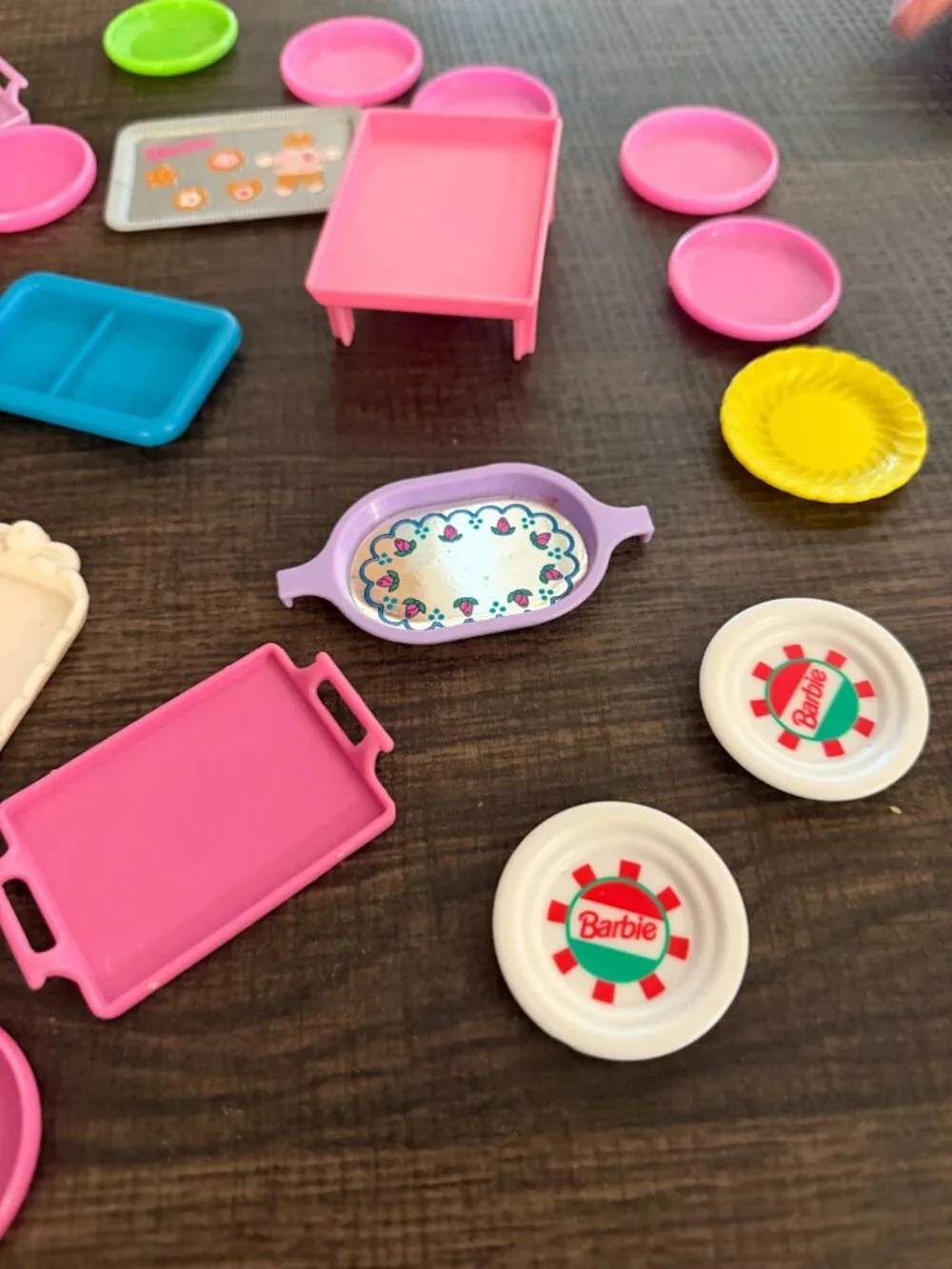 Lot of Mostly Vintage Barbie Dollhouse Plates and Trays
